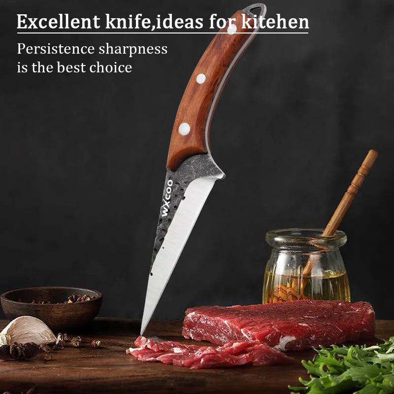 Profesionální kuchyňské nože Šéfkuchařský nůž Kovaný vykosťovací nůž Nerezová ocel Sekáček na maso Nůž na ryby Kuchyňský nástroj s krytem