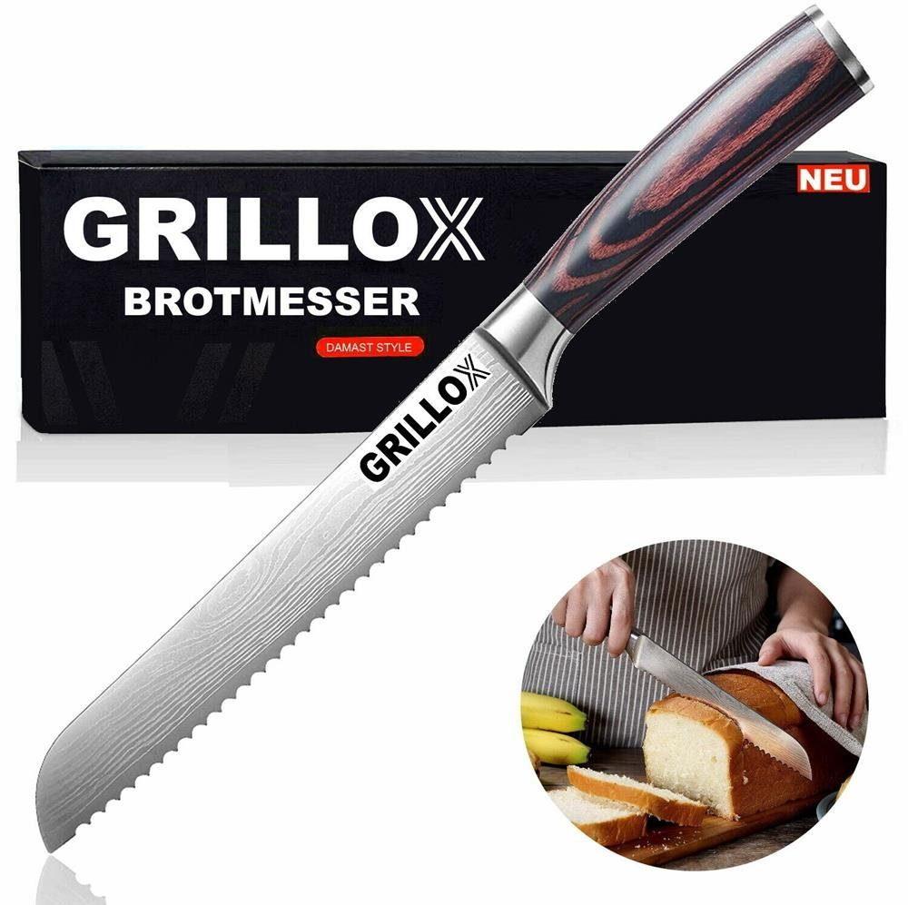 GRILLOX Professional Bread Knife 20cm Serrated Edge High-quality Stainless Steel Ultra Sharp