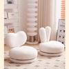 Home Children's Sofa Chair,Rotating Solid Wood Low Stool,Single Lamb Fleece Footstool, Living Room Balcony Reading Chair for Kid