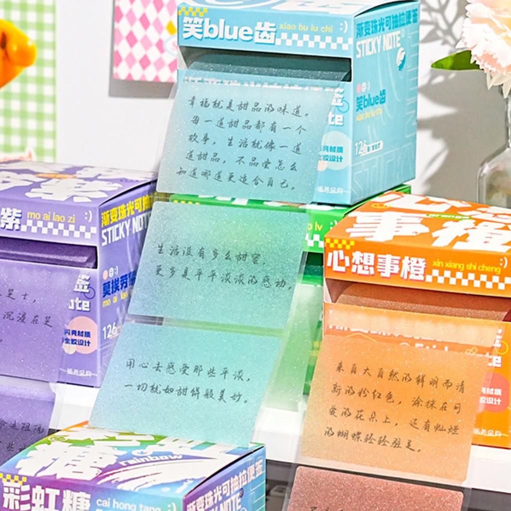126 Sheets Cute Writing Notes Paper Small Pull out Type Clear Note Pads Pull Out Writing Notes Pop up Sticky Notes