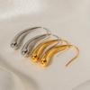 16K Gold Stainless Steel Geometric Water Drop Stud Earrings: Advanced Design, Women's Fashion, Versatile Style