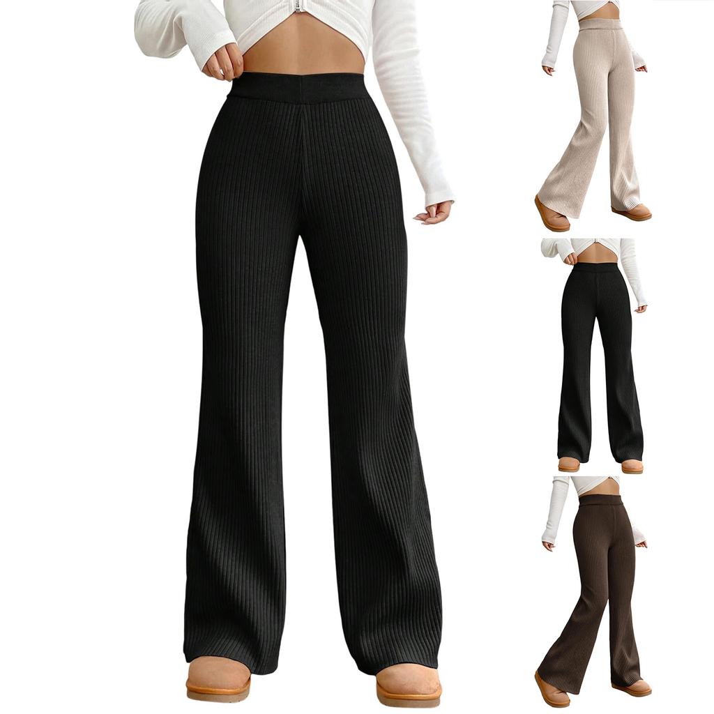 Women's Casual Fashion Solid Color Elastic Waist Drawstring Workwear Wide Leg Pants With Pockets