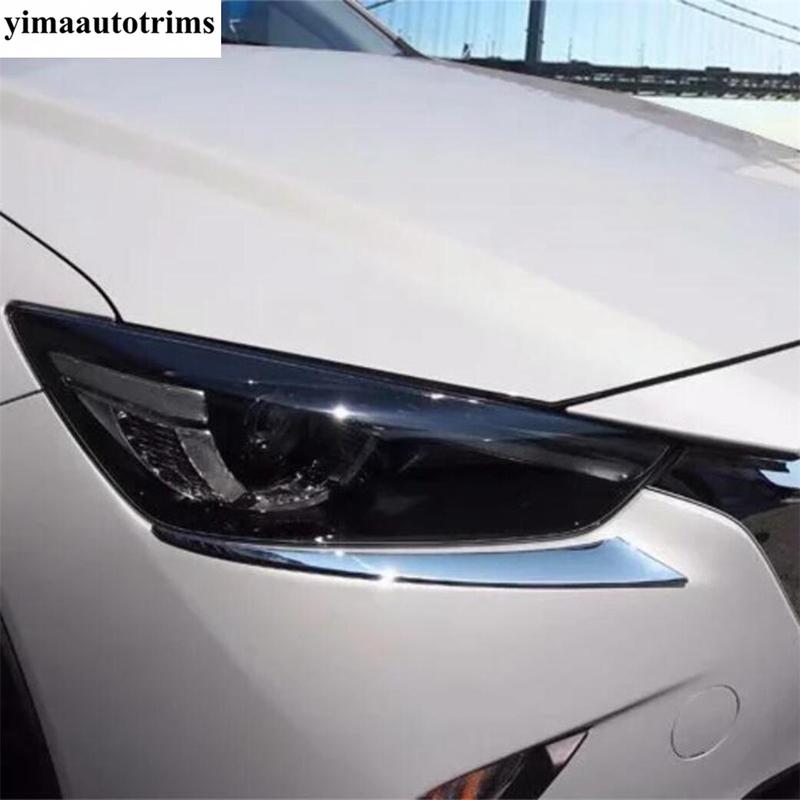 Headlight Eyebrow / Below Grille Strip / Rearview Mirror / Fog Light Lamp Cover Trim Accessories For Mazda CX-3 CX3 2015 -