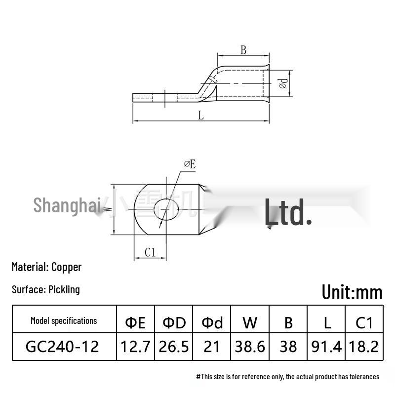 GC Flared Copper Tube Terminal 10-400 Sqmm Cable Connector Lug