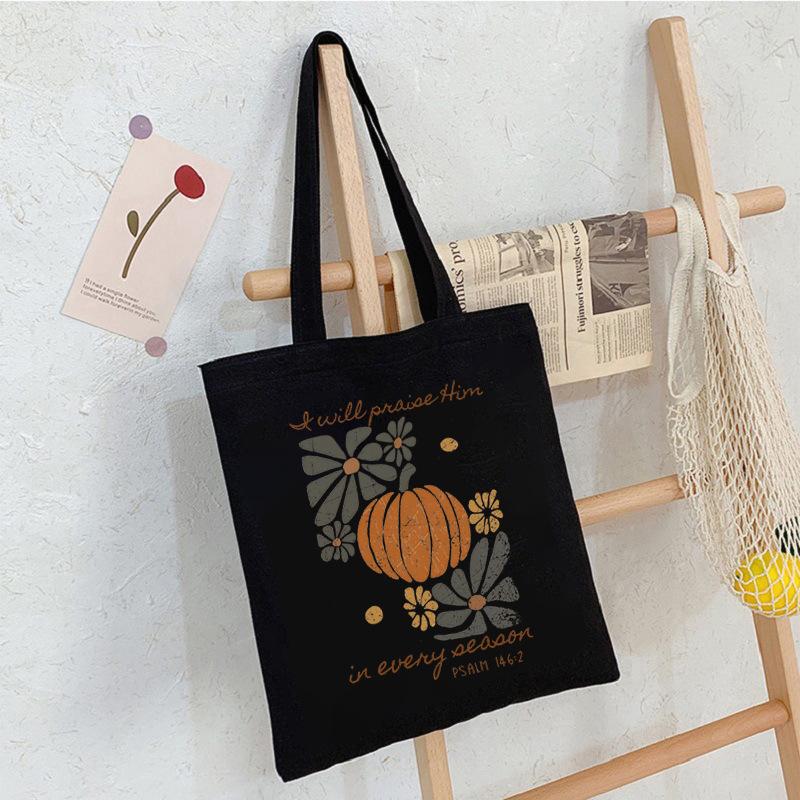 Floral Print Canvas Bag Casual Handbag Women Large Capacity