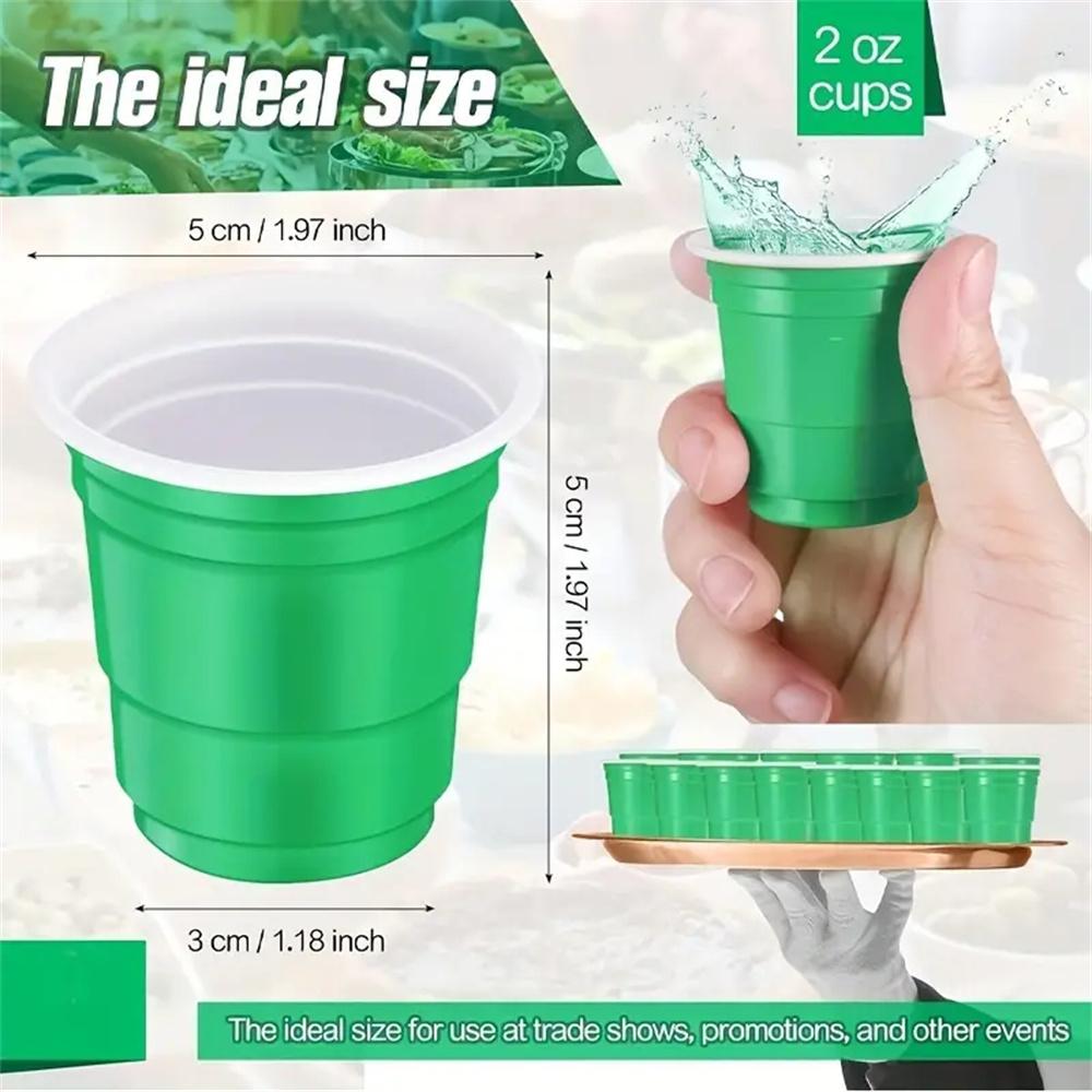 100pcs 2oz Plastic Shot Cups Mini Disposable Shot Glasses Small Party Cups For Wedding Graduation Whiskey Taste Serving Bulk Pac
