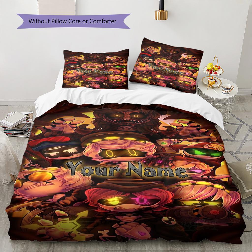 Cyberpunk Hero Custom Name Pattern Bedding Quilt Set Quilt Cover Pillowcase Home Birthday Gift(1 * Duvet Cover + 2 * Pillowcase, Without Core)