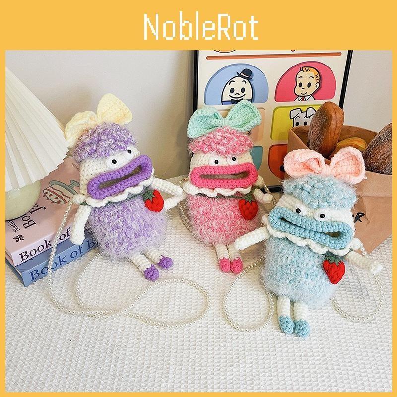 And Playful Fun Childrens Crochet Crossbody Bag In Pink Blue And Purple Color Options