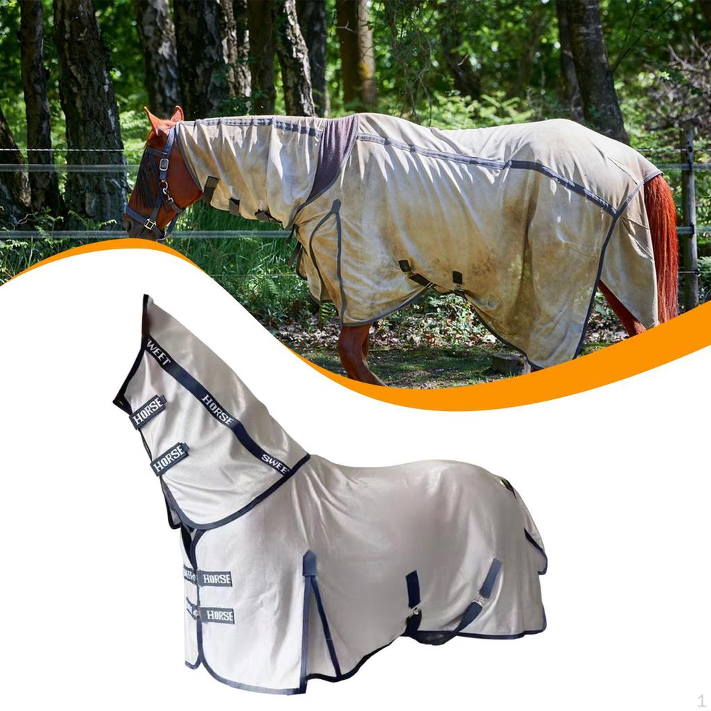 Breathable Unpadded Ventilated Horsefly Sheet for Neck Protection