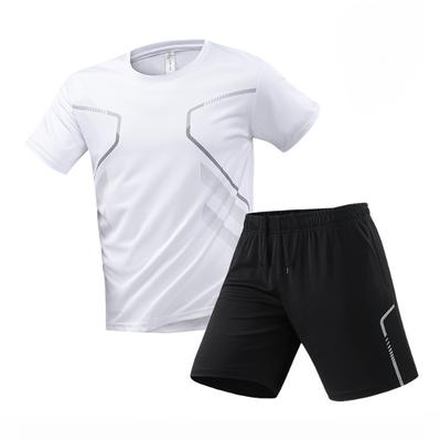 Men's Running Speed Drying Sports Ice Silk Set Men's Summer Speed Drying Short Sleeve Sportswear Two Piece Set