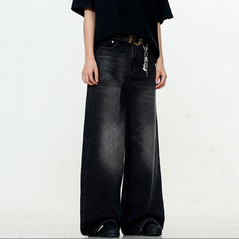 STREETRICH Simple Men's Denim Trousers Solid Color Washing American Style Casual Pants Straight Leg Baggy Male Jeans