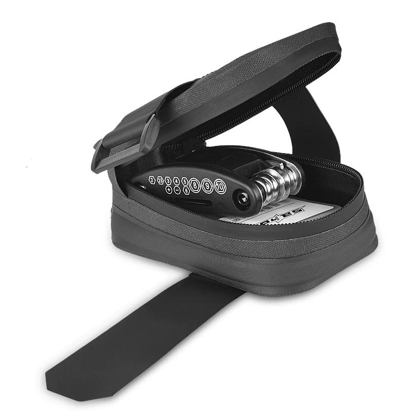 0,5 l wasserdichter Umschnall-MTB-Rennrad-Fahrrad-Rücken-Hecksitz-Satteltasche-Beutel-Gepäcksack-Keilpack