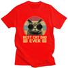Custom Vintage Best Cat Dad Ever T Shirt for Men 100 Cotton Tshirt Short Sleeves Fathers Day Gift Tshirt Loose Fit Clothing