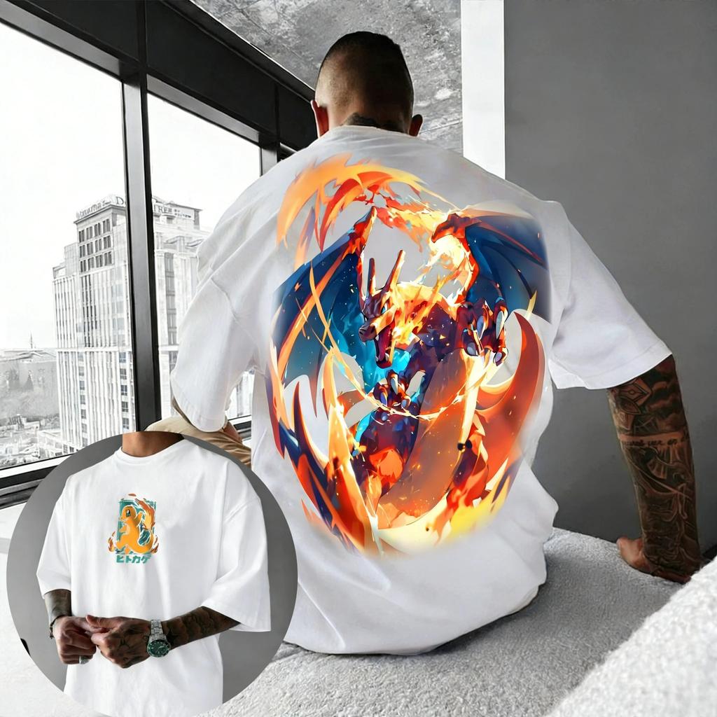 2026 Pokémon Anime Pikachu Gengar Peripherie Gedrucktes Kurzarm Herren Damen Locker Sportlich Bequem Baumwolle Paar T-Shirt