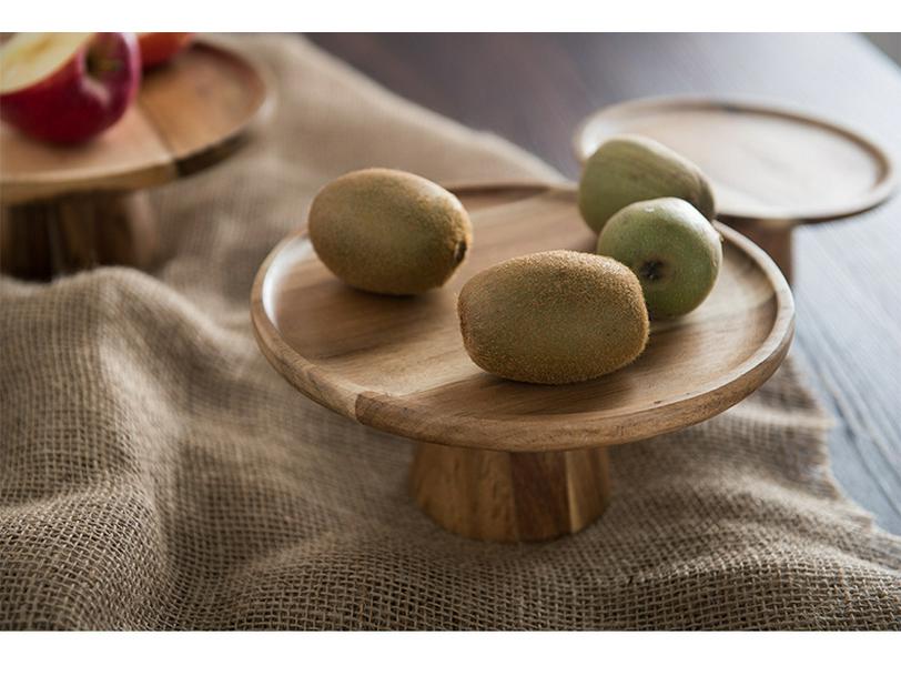 Wooden Dessert Cake Stand with High-Foot Platter: Afternoon Tea Display Rack and Storage Tray Set