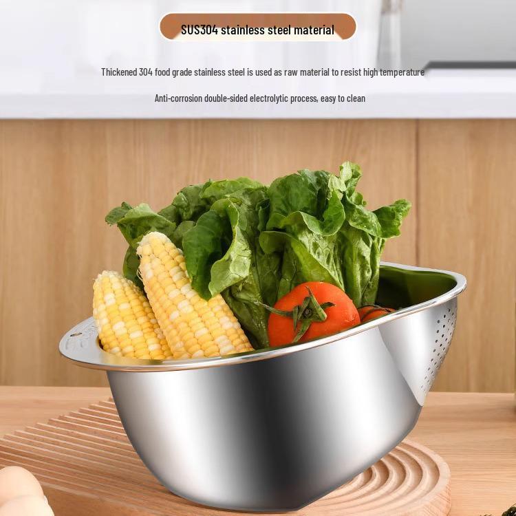 Stainless Steel Multifunctional Rice Washing Sieve and Drain Basket