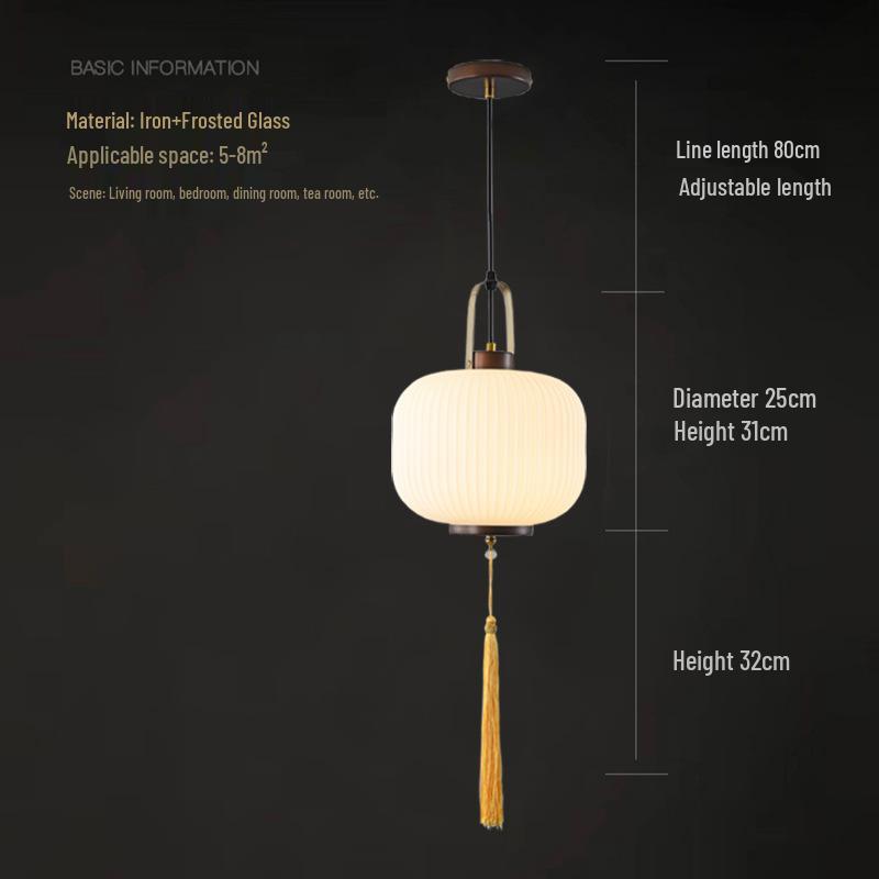 Modern Asian-Inspired Striped Glass Pendant Light for Restaurants and Bars