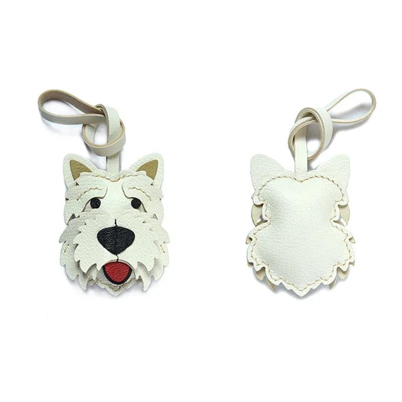 West Highland White Terrier Dog Keychain Handmade Leather Cute Doggy Key Ring Bag Charm Christmas Gifts