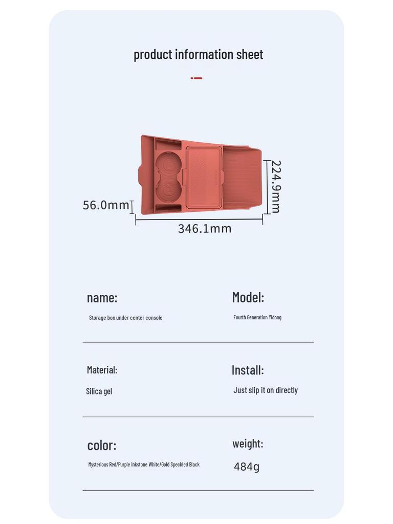 Special Storage Box for 4th Gen Eado Lower Center Console Mod, Car Interior Accessory