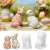 Food Grade Silicone Easters Sitting Rabbits Mould For Candle Making Home Decoration Craft Art