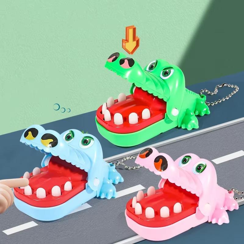 Brinquedos de Dentes de Crocodilo Morder o Dedo Jogos de Dentista Interativo Família de Jacarés Brinquedo de Festa Criativo Chaveiro Não Tóxico para Crianças
