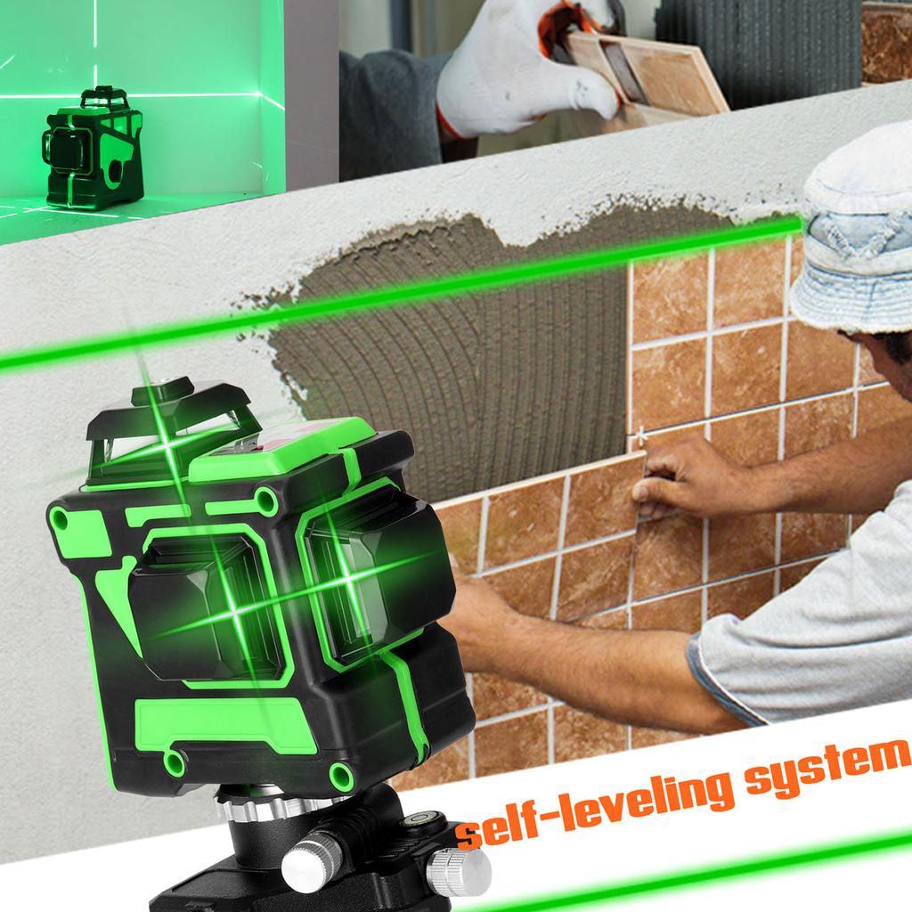 3D Level Machine 360 degrees  Rotatable Base 1 4in Screw 12 Lines Level Machine for Wallpapering