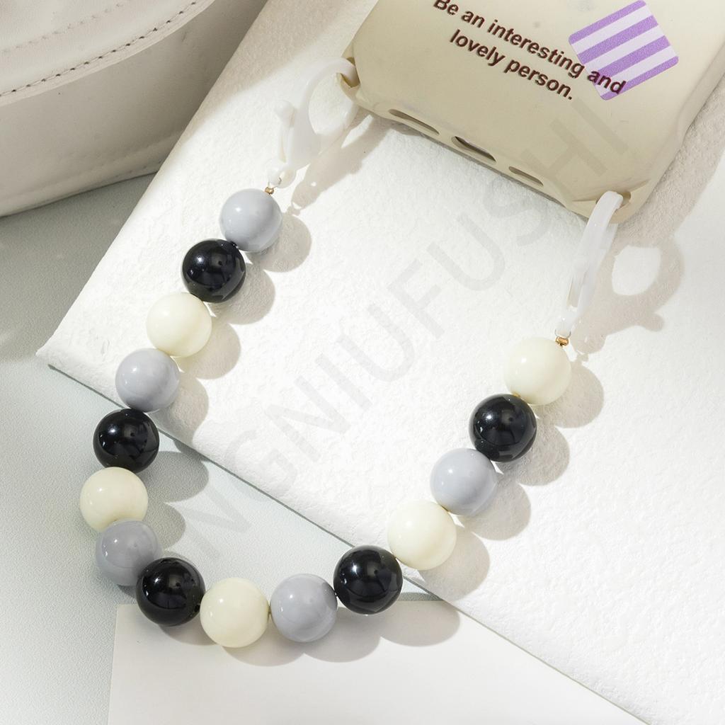 Acrylic candy color mobile phone chain DIY mobile phone case jewelry accessories handmade beaded anti-lost chain
