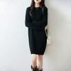 Women Sweater Dress 100% Wool MODERN NEW SAGA O-neck Knit Long Pullover Winter Jumpers Wool Long Dress Female