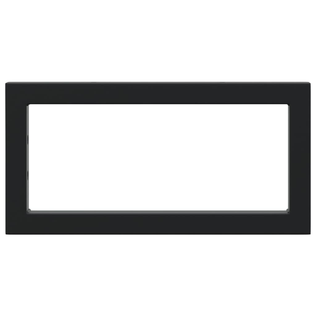 Washbasin Mounting Brackets 2 pcs Black Rectangular Steel