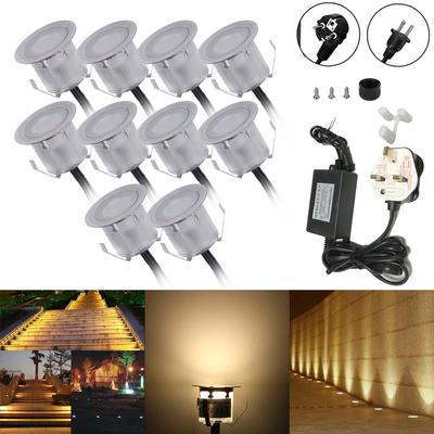 10PCS 32mm LED Deck Lights 6W 500LM SMD2835 Small Recessed In-ground Underground IP67 Waterproof Outdoor Landscape Garden Patio Way Floo