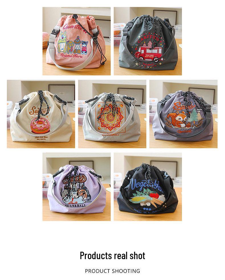 Cartoon Cute Embroidered Bento Handbag
