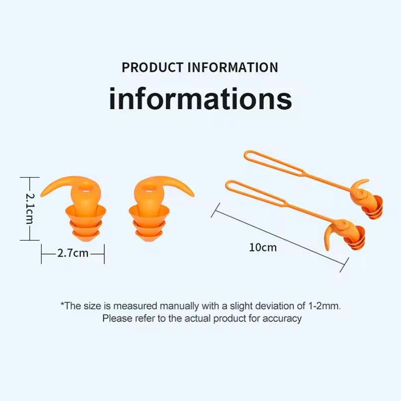 3 Layer Swimming Ear Plugs Silicone Sleeping Ear Plugs Waterproof Diving Surf Ear Protector Reusable Noise Cancelling Earplugs