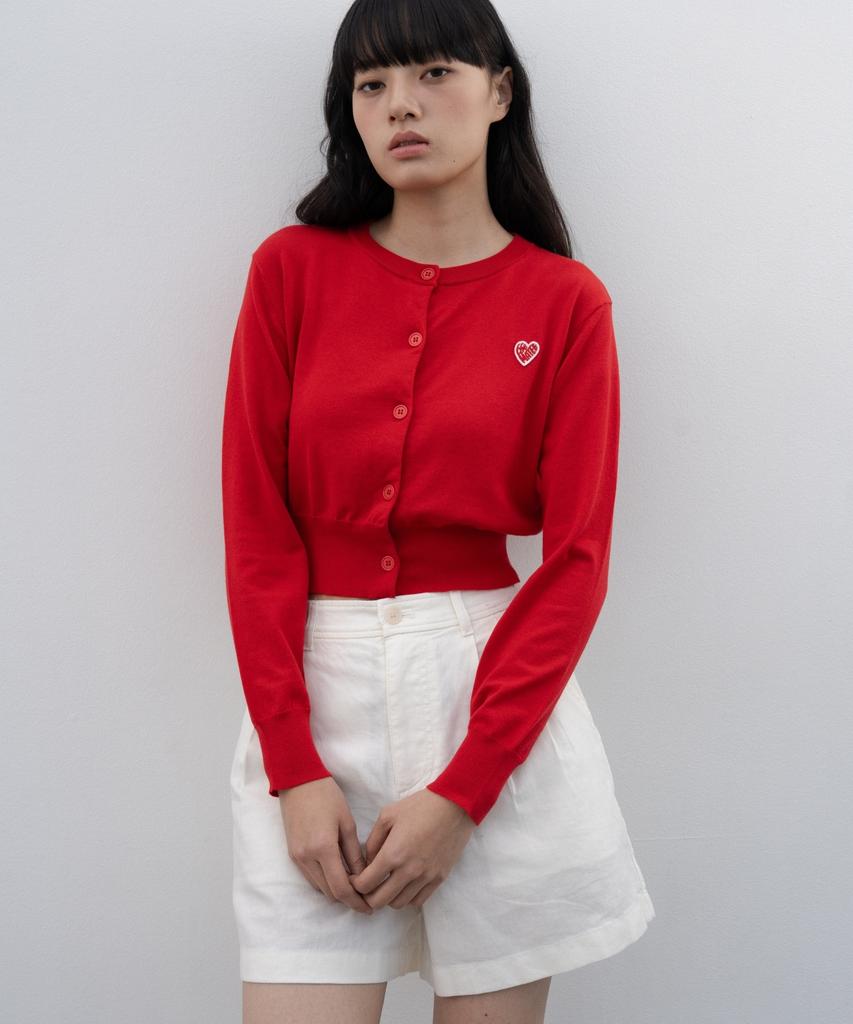 Thematee Mati Air Breeze Crop Cardigan - Red