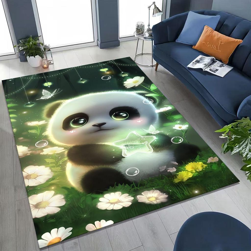 New Dream Panda Cute Cartoon Art Rug for Bedroom Living Room Sofa Home Doormat Decor,Large Kid Play Non-slip Floor Mat Gift