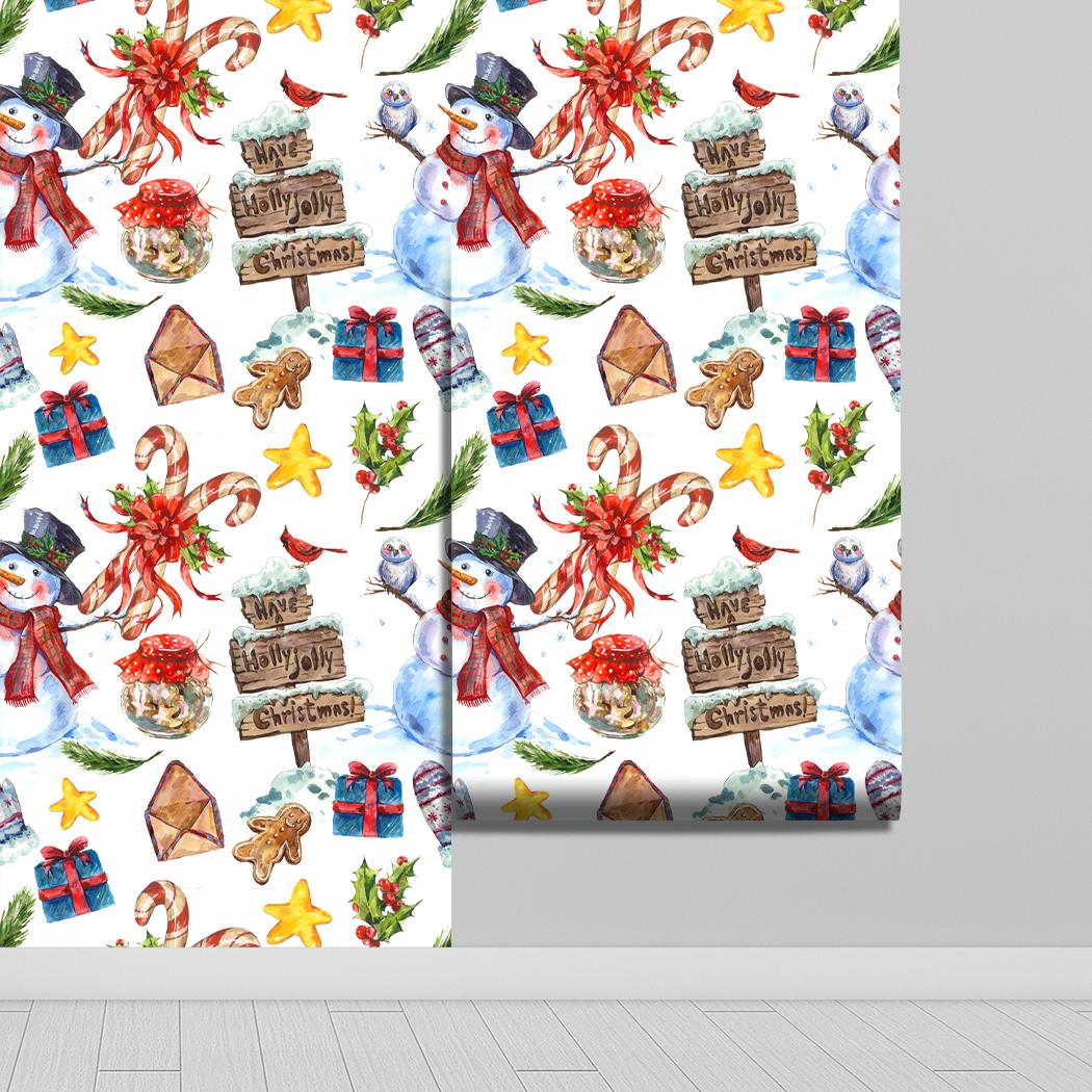 

Самоклеящиеся рождественские обои Синий/Красный/Зеленый Санты Елка Самоклеящиеся обои Для рождественского украшения Домашний декор Наклейка 3mx45cm