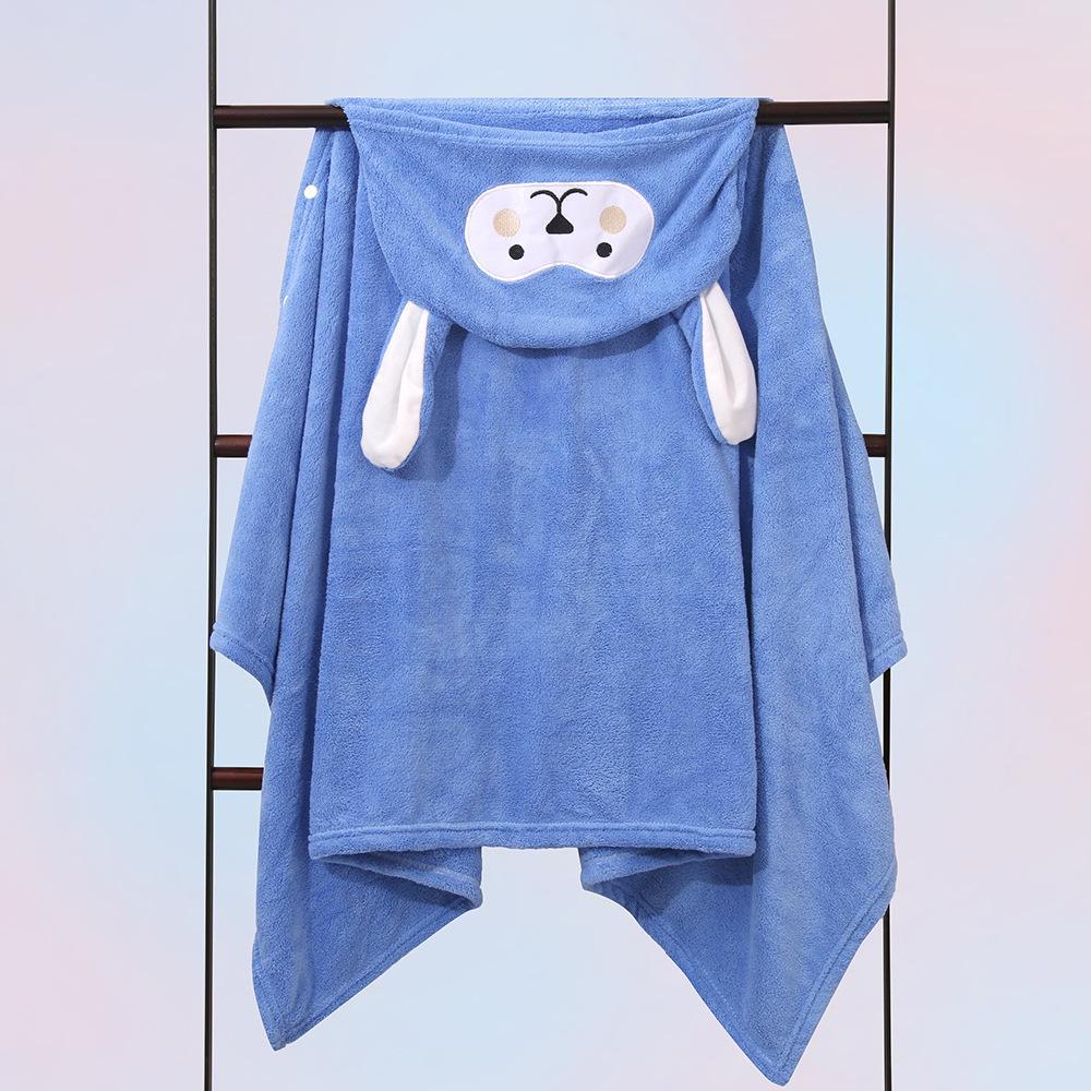 

Детское полотенце-плащ с капюшоном из мультяшного кораллового флиса Rabbit; 65*135