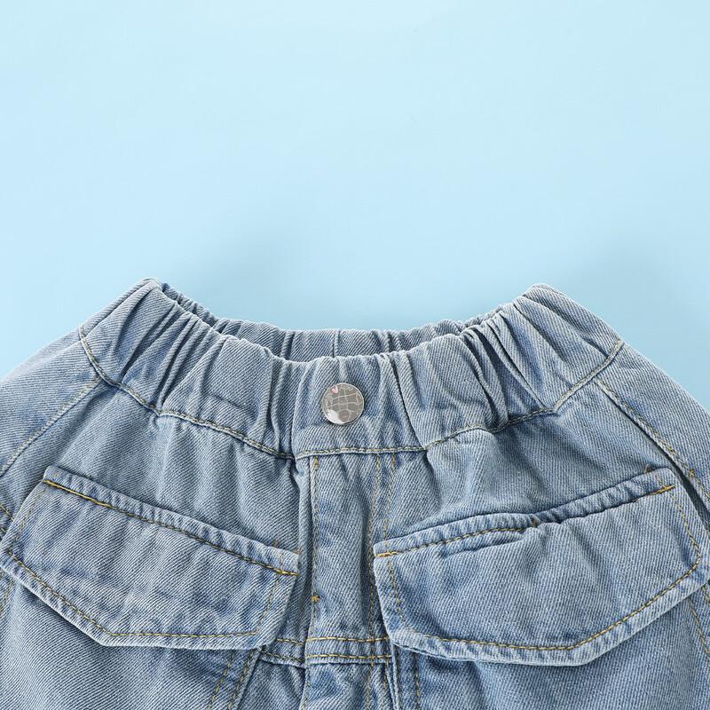 Montagut Girls' Denim Pleated Short Skirt