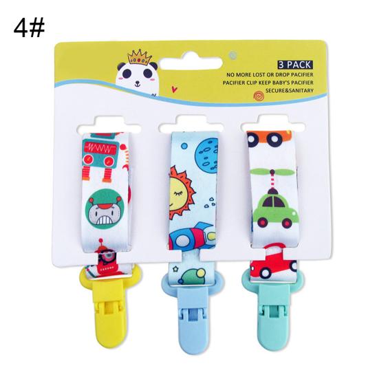 3Pcs/Set Cute Cartoon Dummy Baby Pacifier Clip Chain Holder Teething Soother