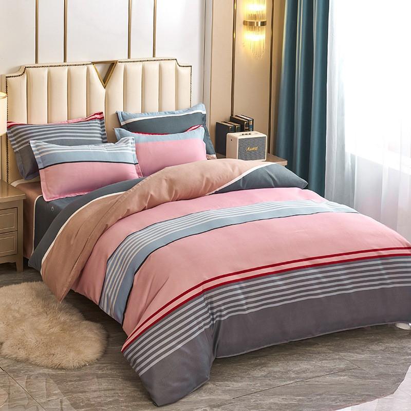 Flannel Plant Fiber Bedding Set Duvet Cover Sheet Pillowcase Student Dorm Single Double