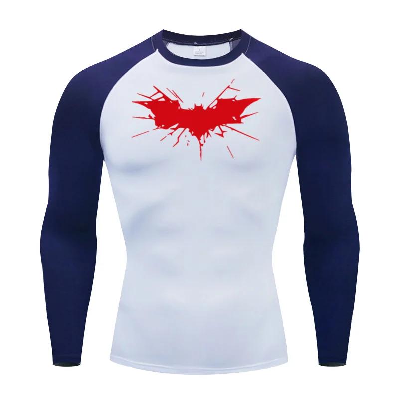 Men's Print Long Sleeve Compression Shirts Gym Workout Rash Guard Athletic Fitness Running Baselayer Undershirts Tops Sportswear