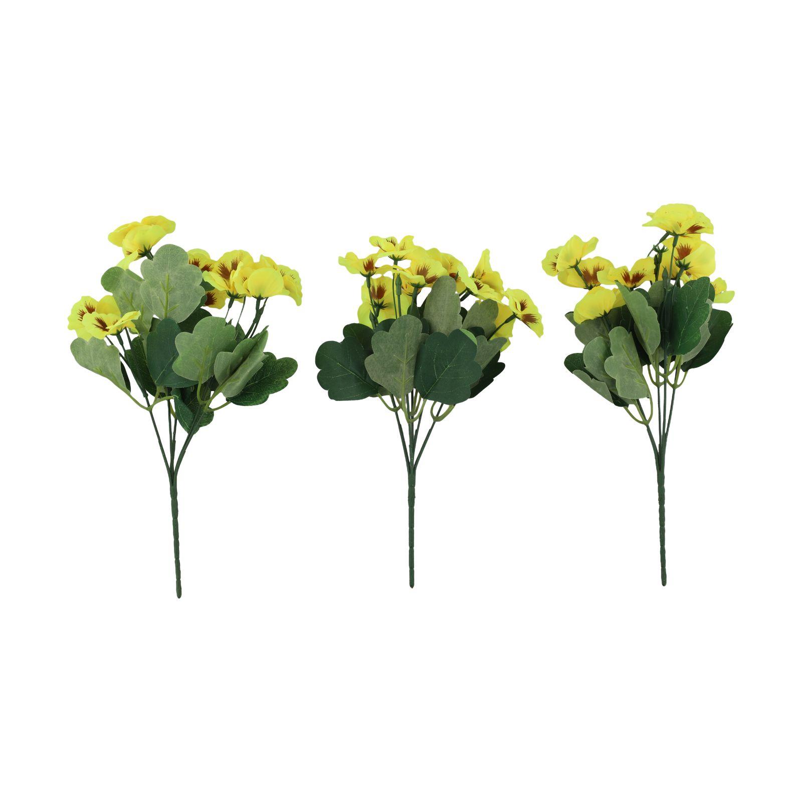 

Artificial Flowers Maintenance-Free Flowers 32 Cm Height Artificial Pansies Colorfast Material Easy To Maintain Soft Texture жовтий