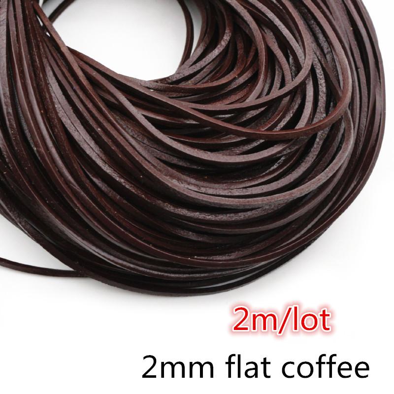 2-5m/lot 1-8mm Genuine Cow Leather Round/Flat Strand Thong Cord DIY Bracelet Findings Rope String For Jewelry Making Accessories