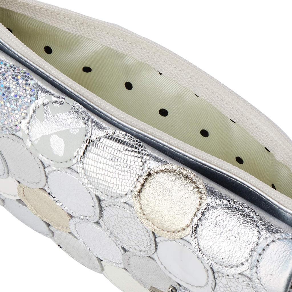 Tsumori Chisato Long New Silver Wallet, Multi-Dot,