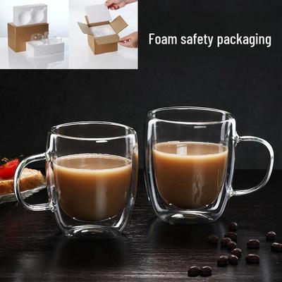 Double-Walled Borosilicate Breakfast Mug with Handle