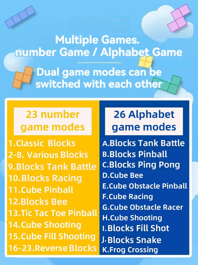 Classic Retro Handheld Game Players for Tetris Console Large Screen Children's Nostalgic Pocket Game Machine Kids Puzzle Toys