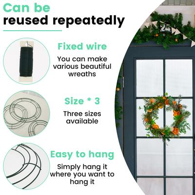 6 Stück Kranzrohlinge Kranzbinderinge 20/25/30cm Weihnachtskranz Erntedank Herbstkranz DIY Heimdeko für Tür Wand Außenbereich