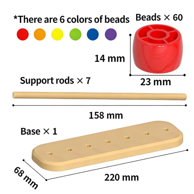 

Color Stack Challenge Ring Montessori Bead Plaything Fast-Paced Sorting Matching Fine Motor Skills Brain Teaser For Family Game Night