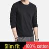 Men's Slim Fit Cotton Long Sleeve Base Layer Top for Autumn/Winter