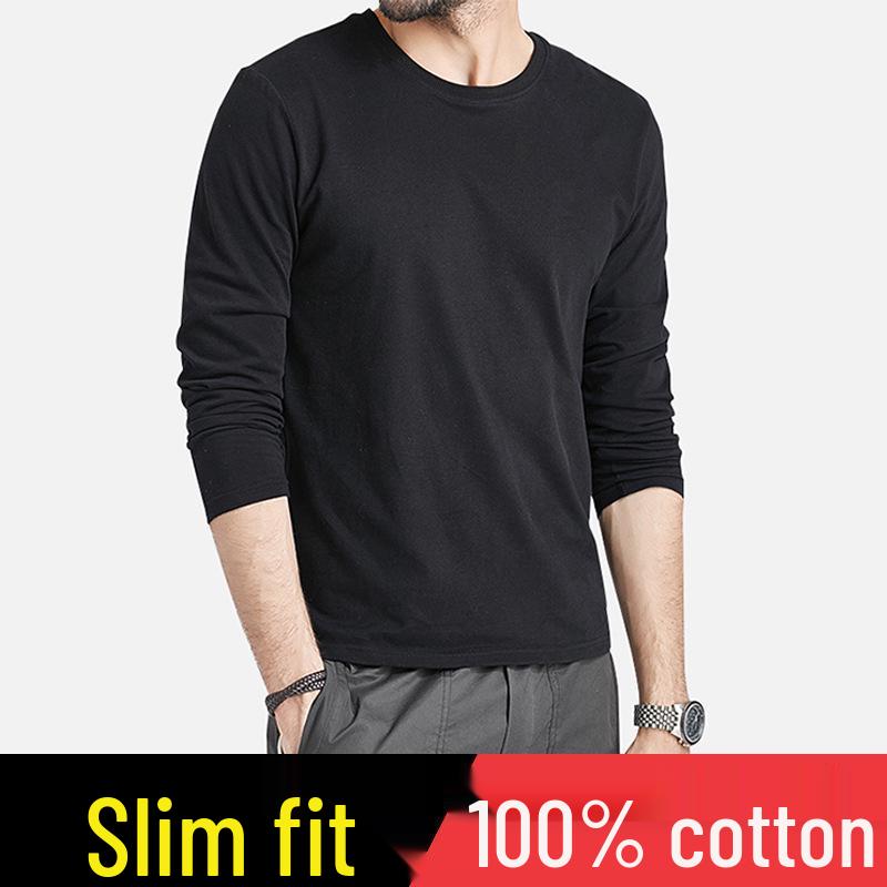 Men's Slim Fit Cotton Long Sleeve Base Layer Top for Autumn/Winter