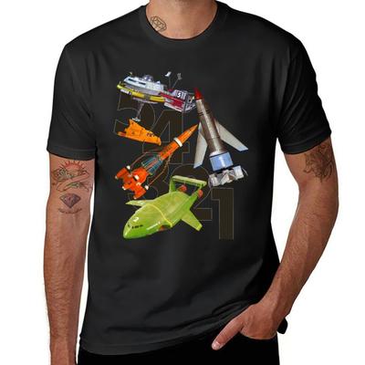 5! 4! 3! 2! 1! THUNDERBIRDS Classic The Thunderbirds POP ART Tričko prázdné nadměrné tričko pánské